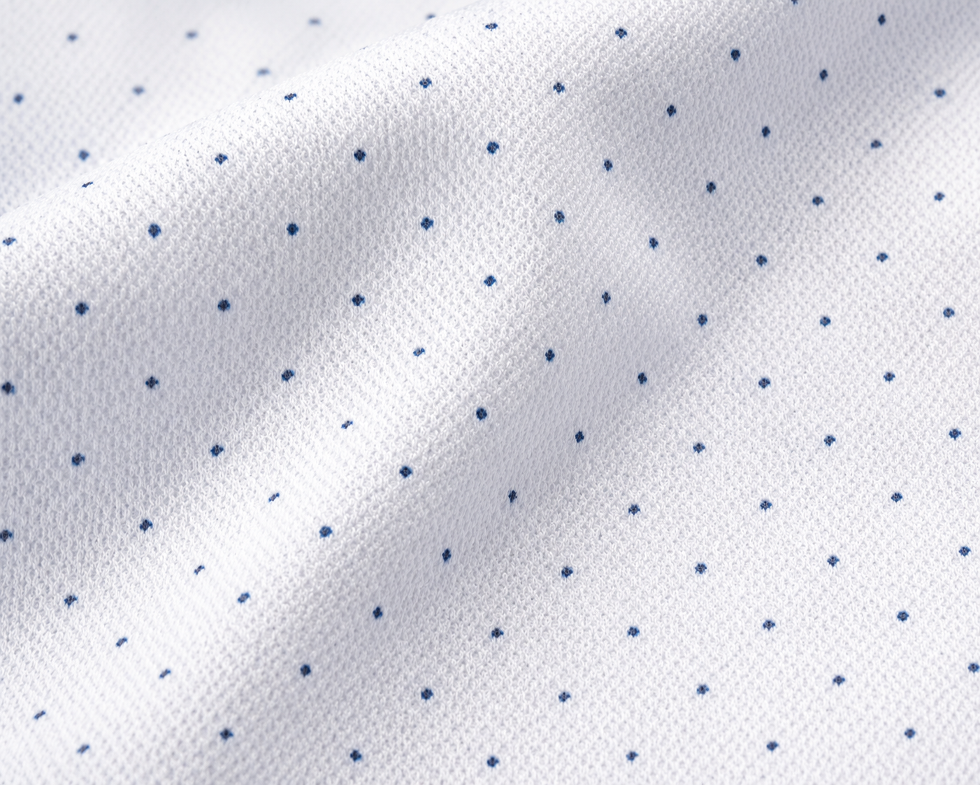 Bubs + Birdie Signature Performance Polo – White/Navy Micro-Dot
